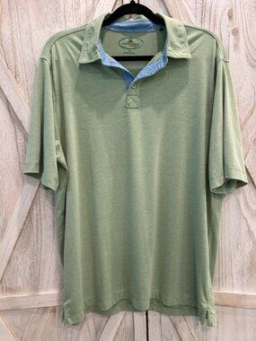 Island Republic Resort Polo Shirt Men's XL Sage Green Stretch Short Sleeve